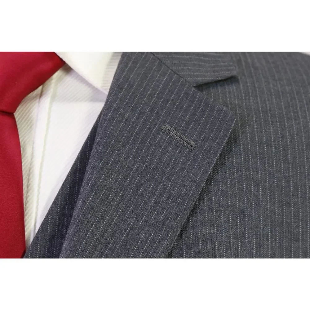 Michael Kors Gray Pinstripe 3-Piece 2-Btn Suit 40S